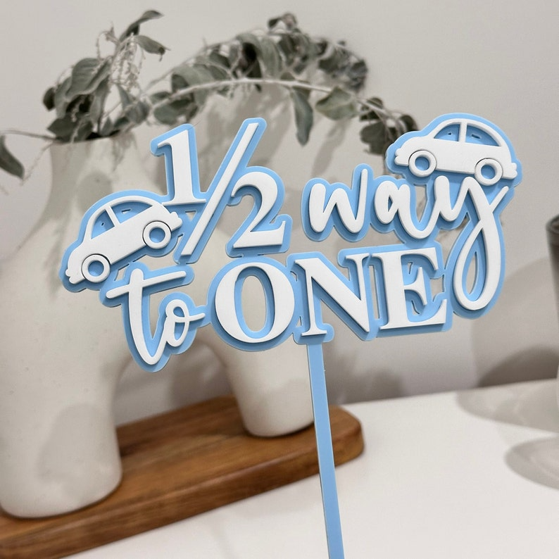 Half Way to One Acrylic Cake Topper