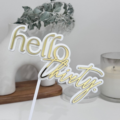 Hello Age Acrylic Cake Topper