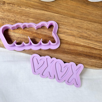 XOXO Plaque Cookie Stamp & Cutter