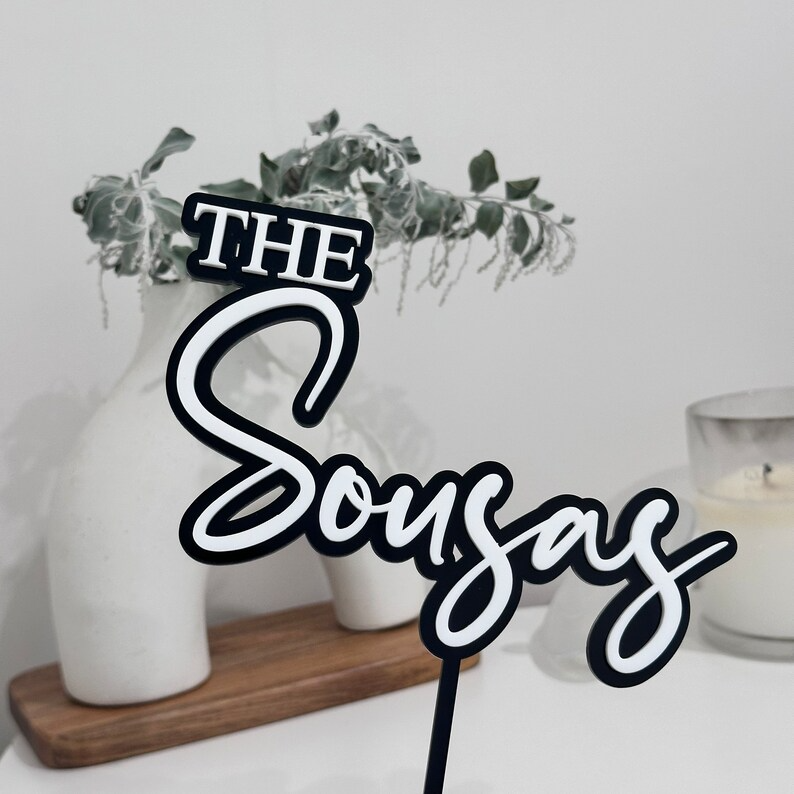 Wedding Name Cake Topper