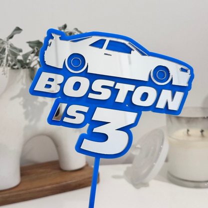 Race Car Name Cake Topper