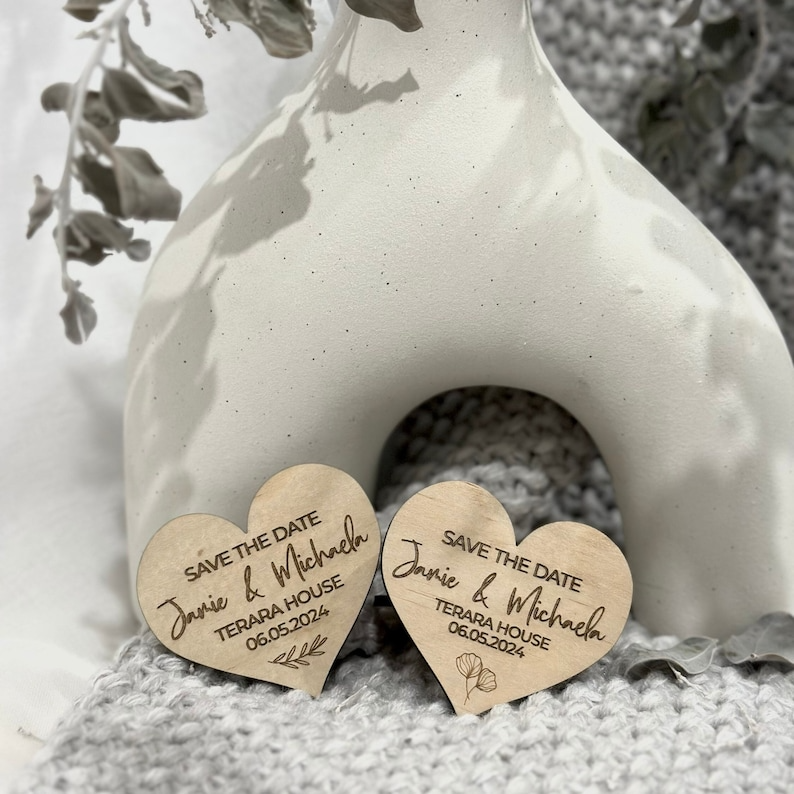 Heart Shaped Save the Date Magnet Cards