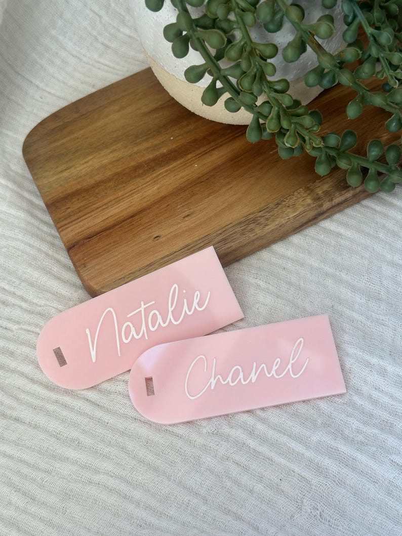 Luggage Tag Acrylic Placecards BLANK