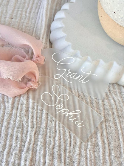 Luggage Tag Acrylic Placecards BLANK