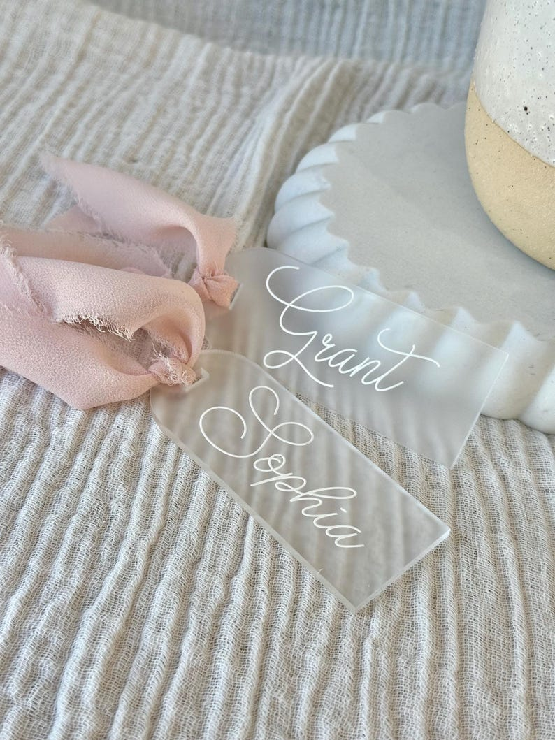 Luggage Tag Acrylic Placecards BLANK