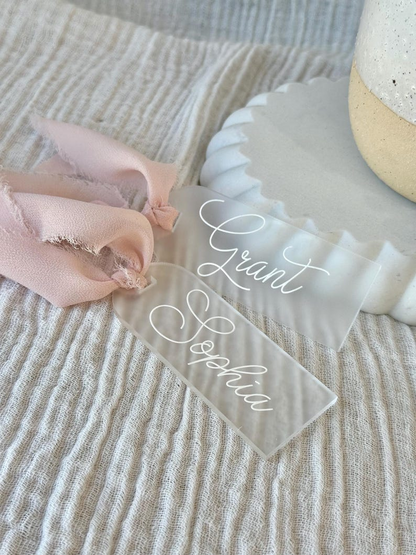 Luggage Tag Acrylic Placecards BLANK