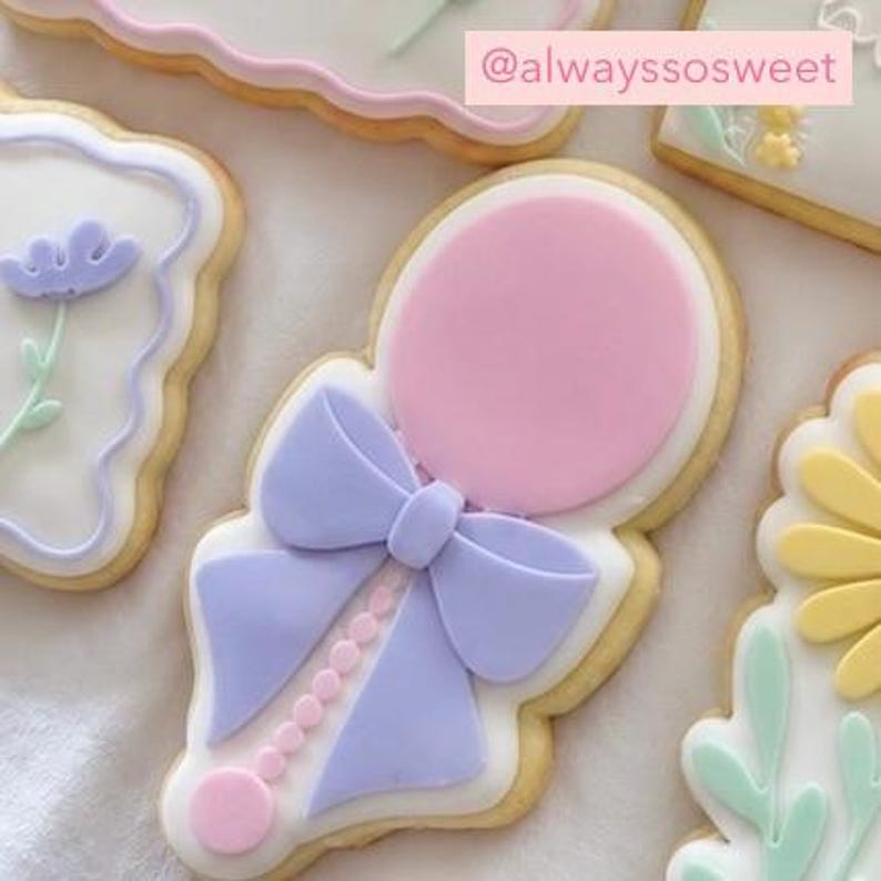 Baby Rattle with Bow Cookie Stamp & Cutter Set