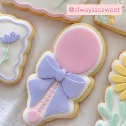 Baby Rattle with Bow Cookie Stamp & Cutter Set