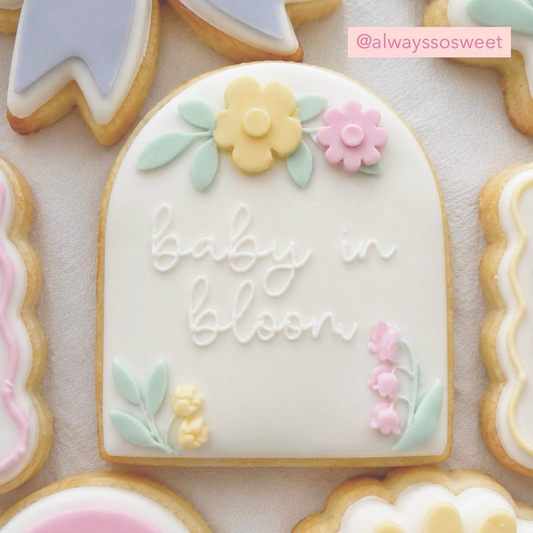 Baby in Bloom Floral Cookie Stamp & Cutter Set