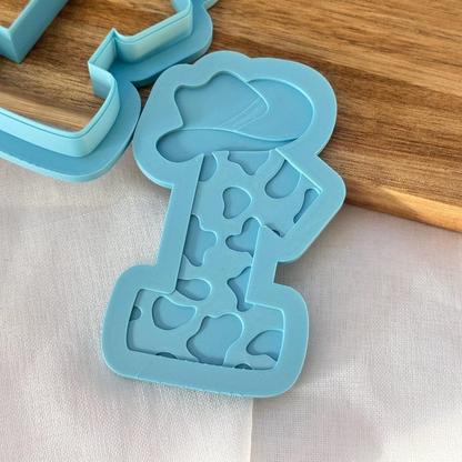 One 1 with Cowboy Hat Stamp & Cutter
