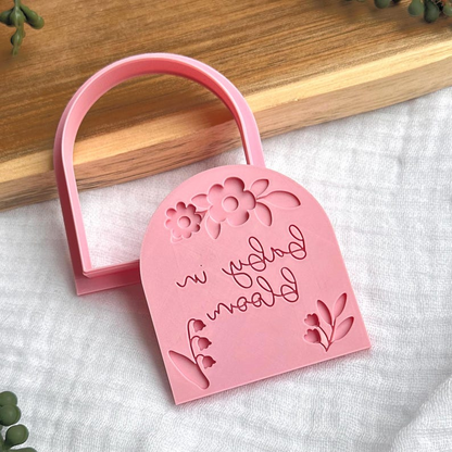 Baby in Bloom Floral Cookie Stamp & Cutter Set