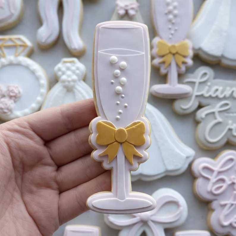 Champage Glass Cookie Stamp & Cutter