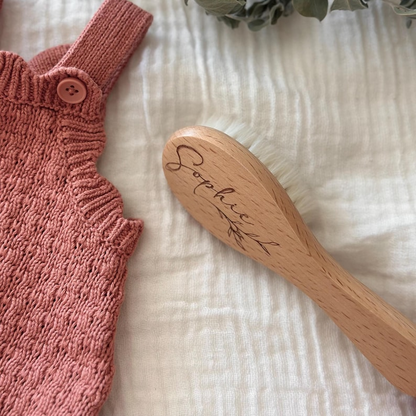 Custom Engraved Baby Brush and Comb Gift Set