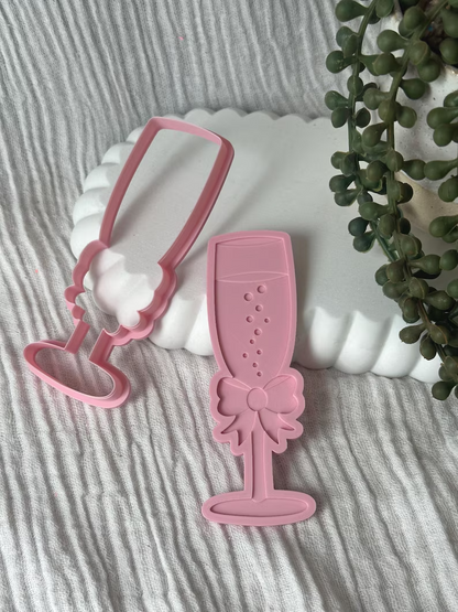 Champage Glass Cookie Stamp & Cutter