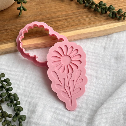 Daisy Flower Cookie Stamp & Cutter Set
