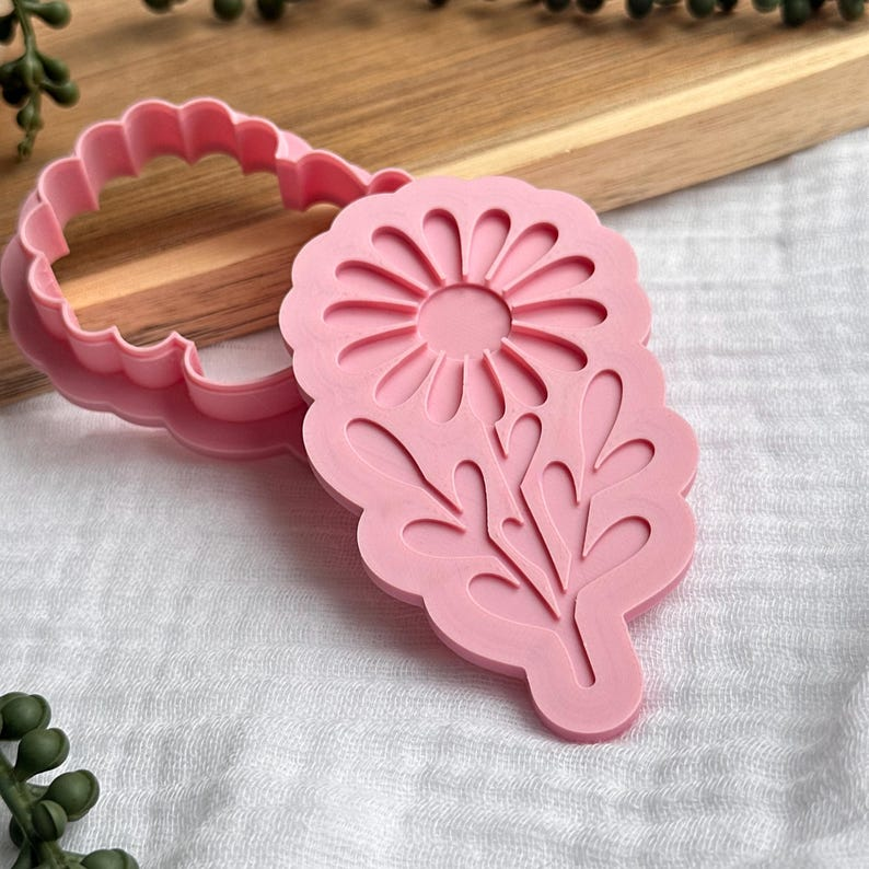 Daisy Flower Cookie Stamp & Cutter Set
