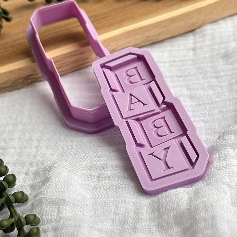 Stacked Baby Blocks Cookie Stamp & Cutter Set