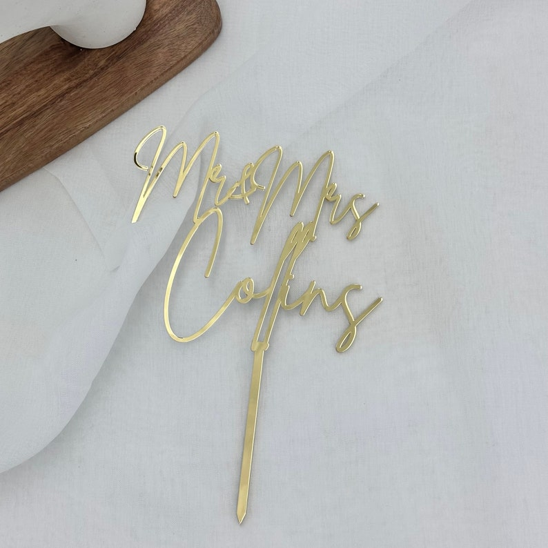 Mr & Mrs Name Custom Cake Topper