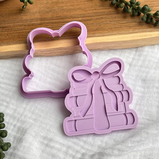 Stack of Books Cookie Stamp & Cutter Set
