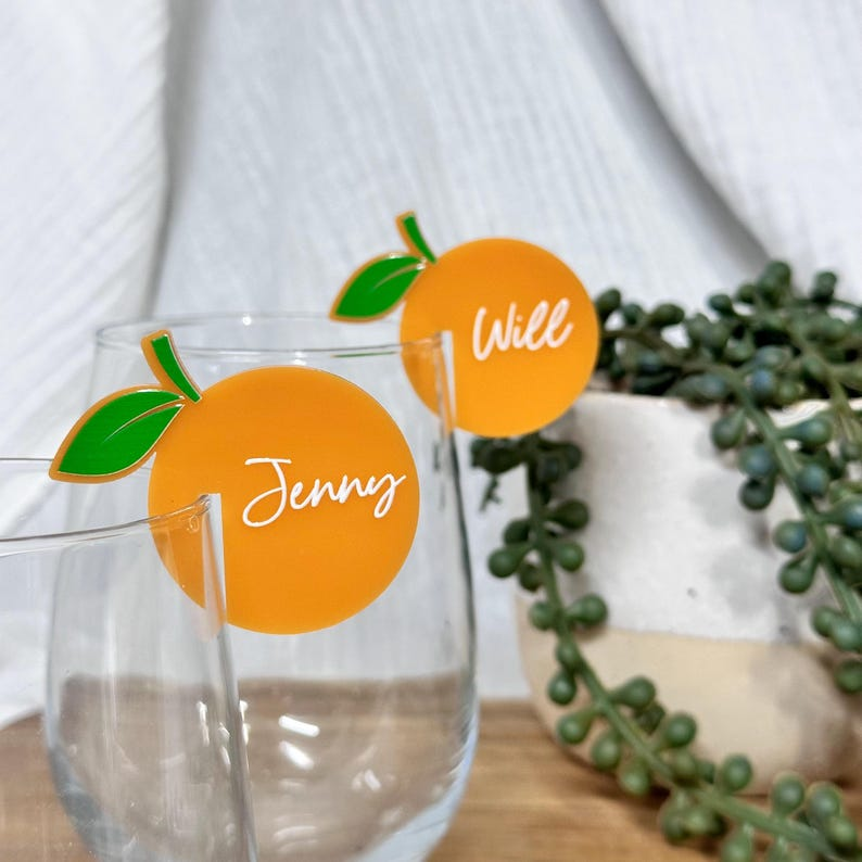 Aperol Spritz Acrylic Drink Tags