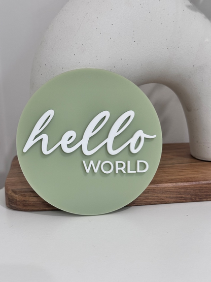 Hello World Acrylic Sign
