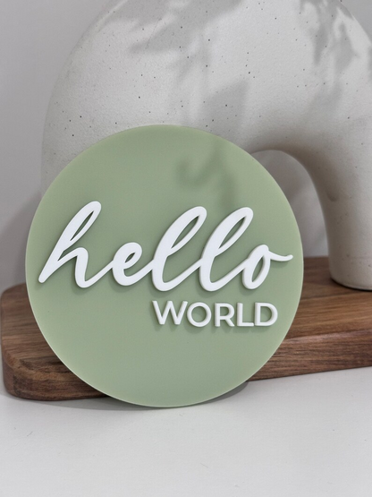 Hello World Acrylic Sign