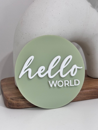 Hello World Acrylic Sign
