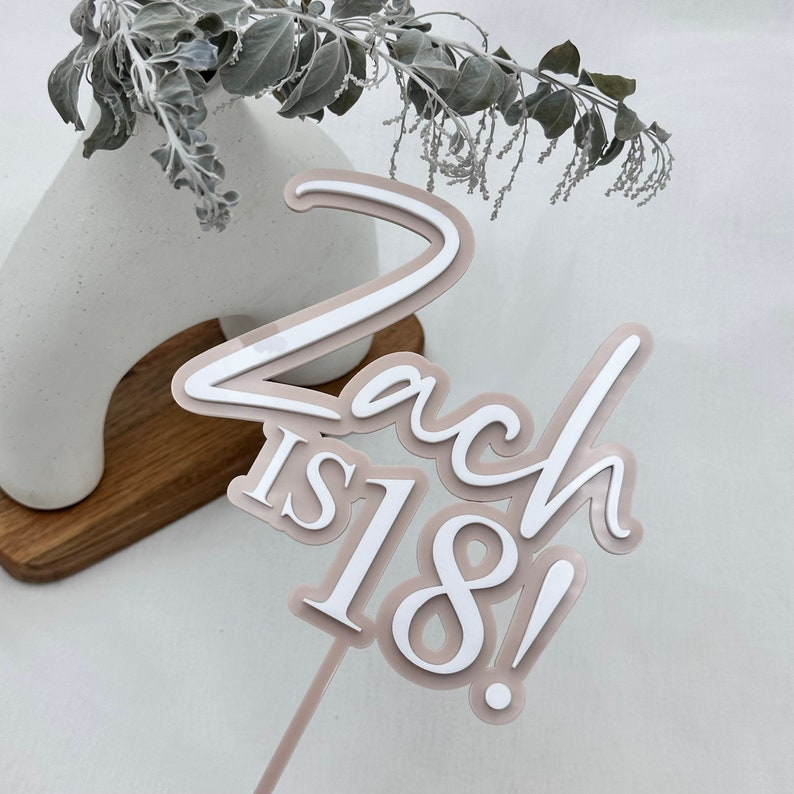 Name and Age Birthday Cake Topper
