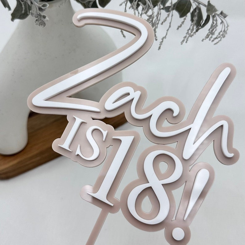 Name and Age Birthday Cake Topper