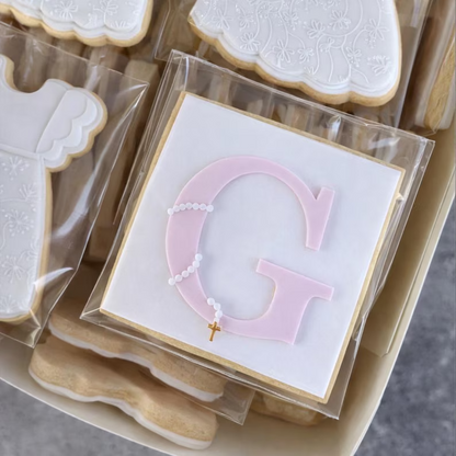 Letter With Rosary Beads Cookie Stamp & Cutter