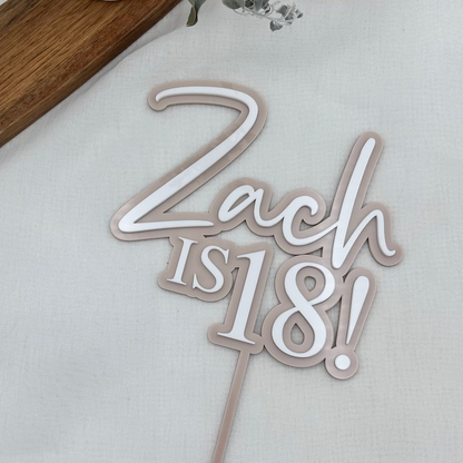 Name and Age Birthday Cake Topper