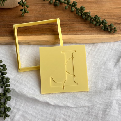 Letter With Rosary Beads Cookie Stamp & Cutter