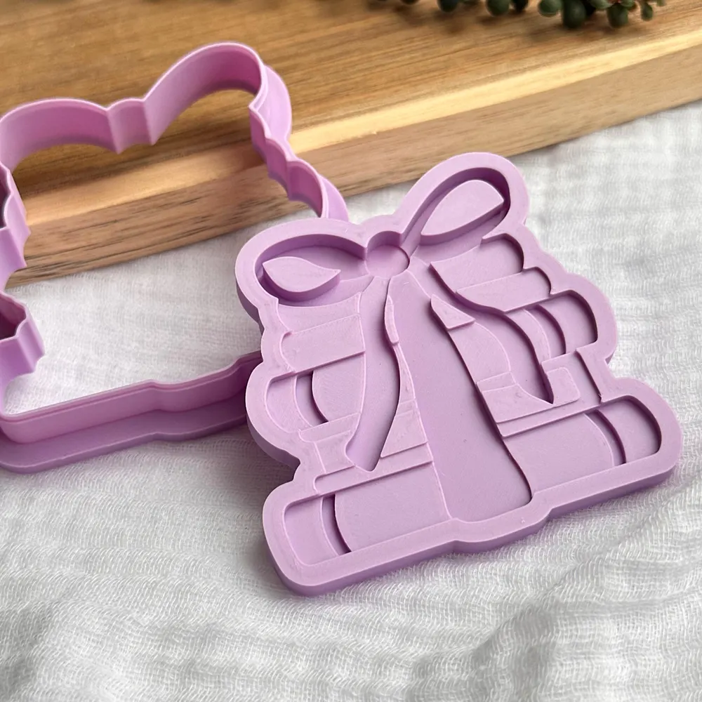Stack of Books Cookie Stamp & Cutter Set