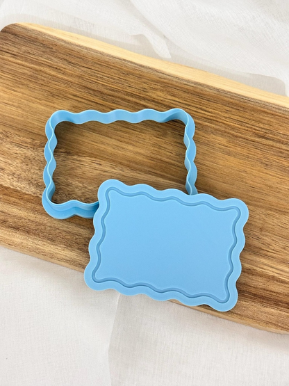 Wavy Rectangle with Border Stamp & Cutter