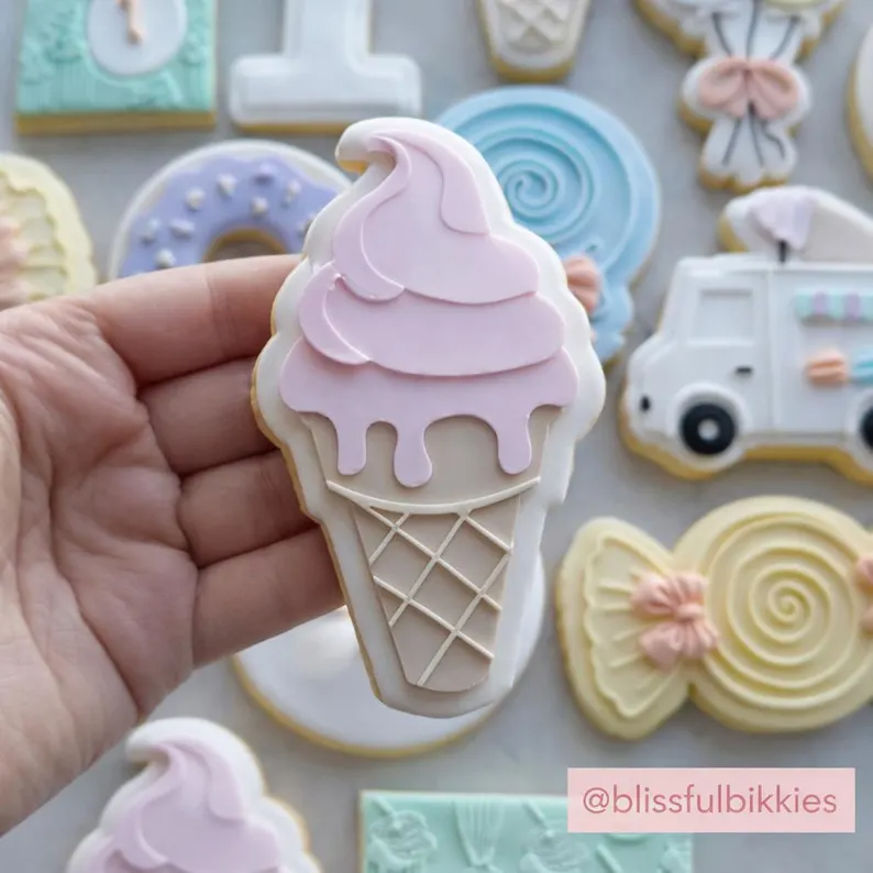 Ice Cream Cone Cookie Stamp & Cutter