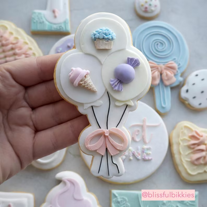 Bundle of Balloons Cookie Stamp & Cutter