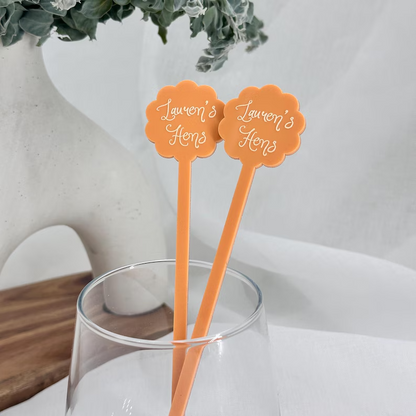Personalised Cloud Petal Shaped Drink Stirrers