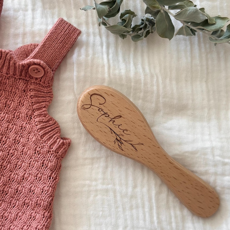 Custom Engraved Baby Brush and Comb Gift Set