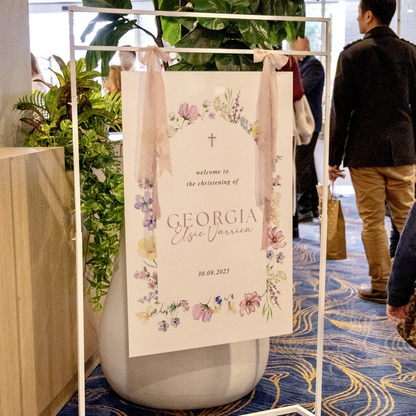 Wildflower Baptism Welcome Sign