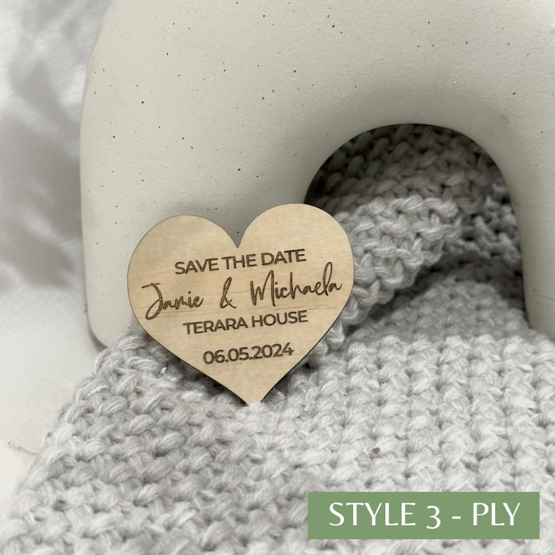 Heart Shaped Save the Date Magnet Cards