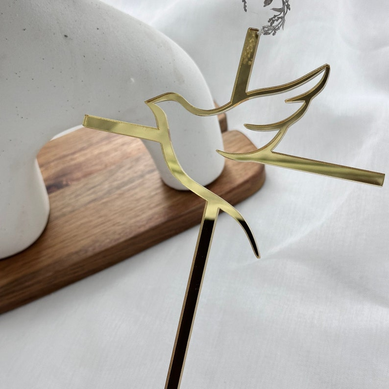 Dove Cross Acrylic Cake Topper