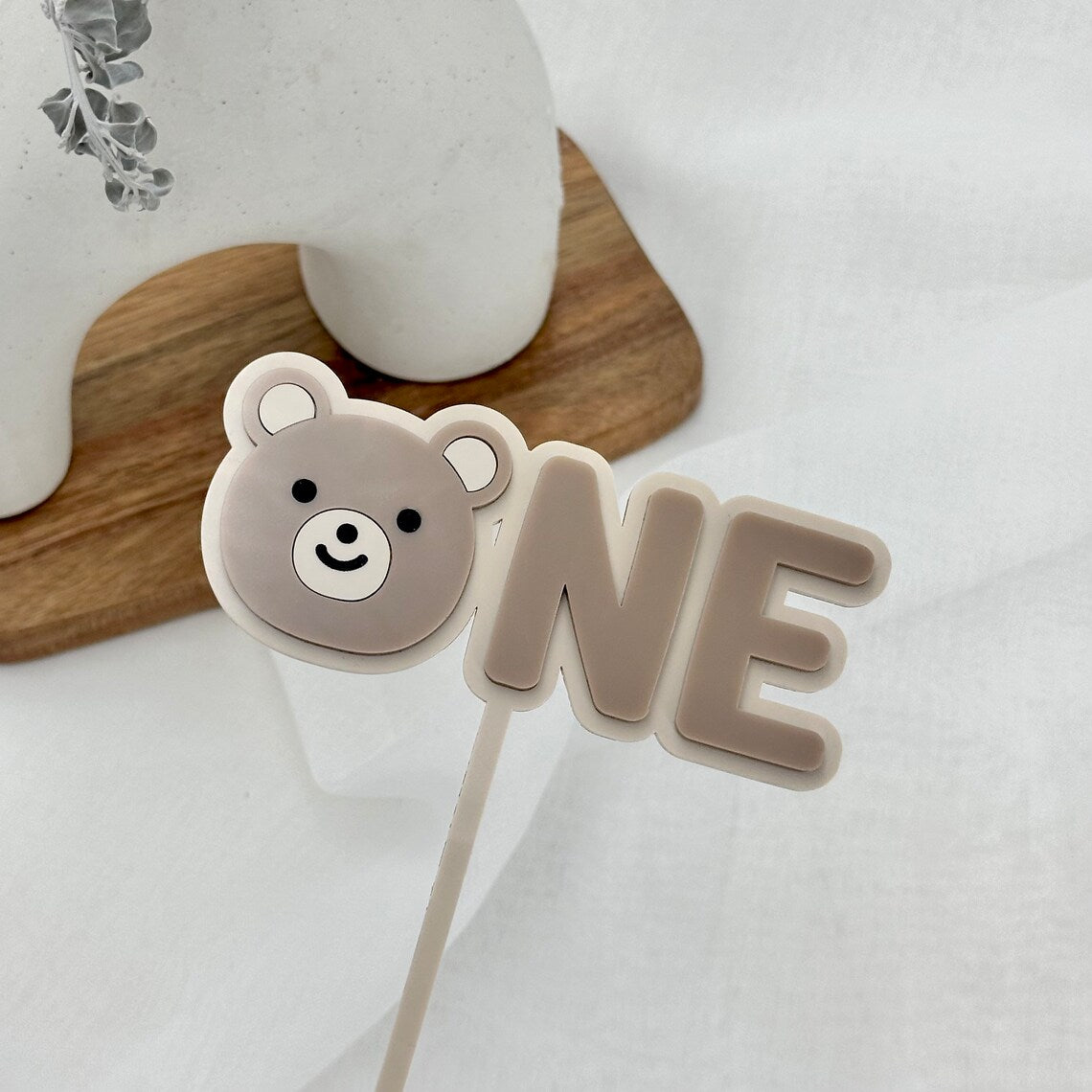 Teddy Bear First Birthday One Cake Topper