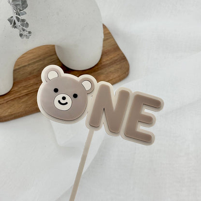 Teddy Bear First Birthday One Cake Topper