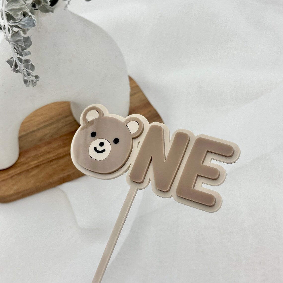 Teddy Bear First Birthday One Cake Topper
