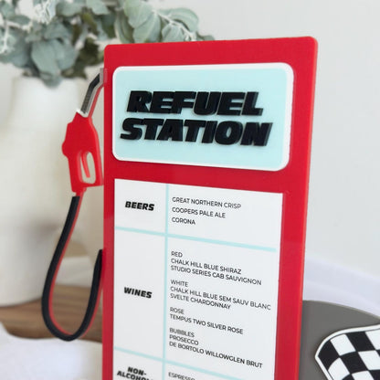 Refuel Station Custom Acrylic Bar Menu