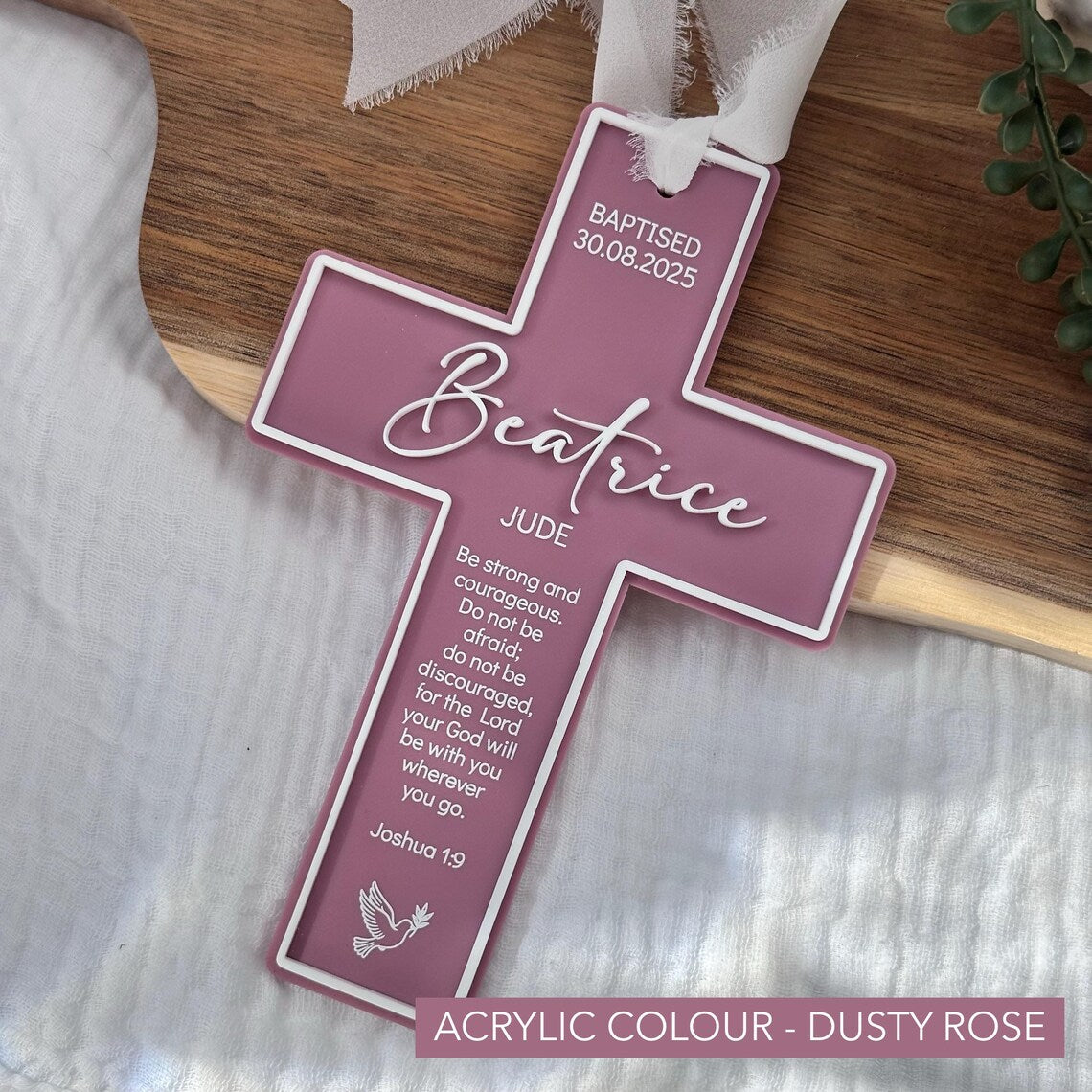 Personalised Acrylic Cross Keepsake