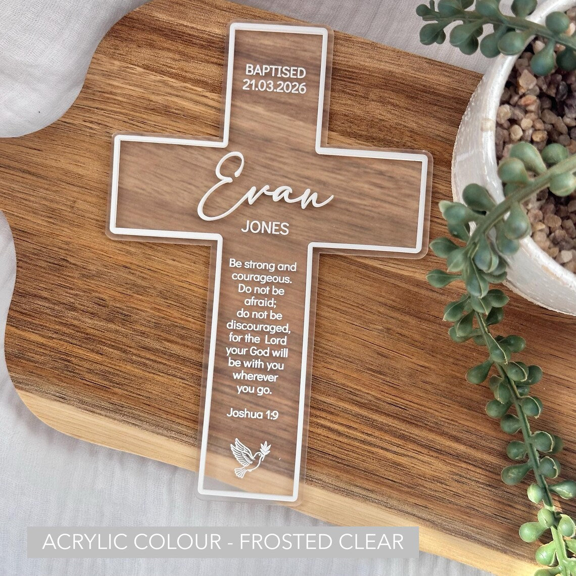 Personalised Acrylic Cross Keepsake