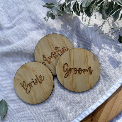 Personalised Place Cards | Setting Laser Cut Name Tags Rustic Wedding Favours, Boho Table Wood Name Place Coaster Timber Wood Ply Acyrlic