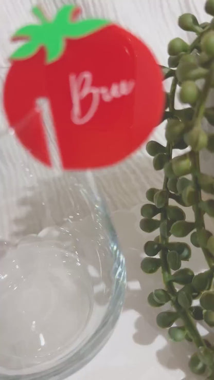 Tomato Acrylic Drink Tags