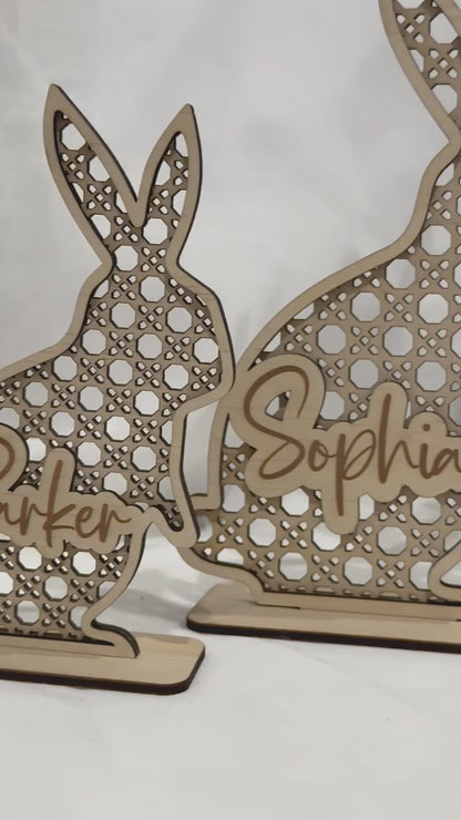 Personalised Easter Rattan Bunnies